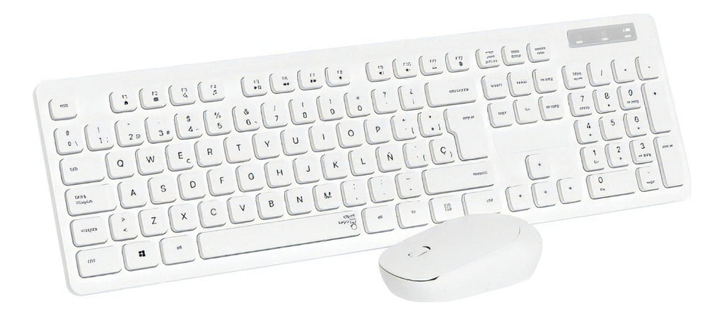 Kit De Teclado E Mouse S/fio Wireless Branco Abnt2
