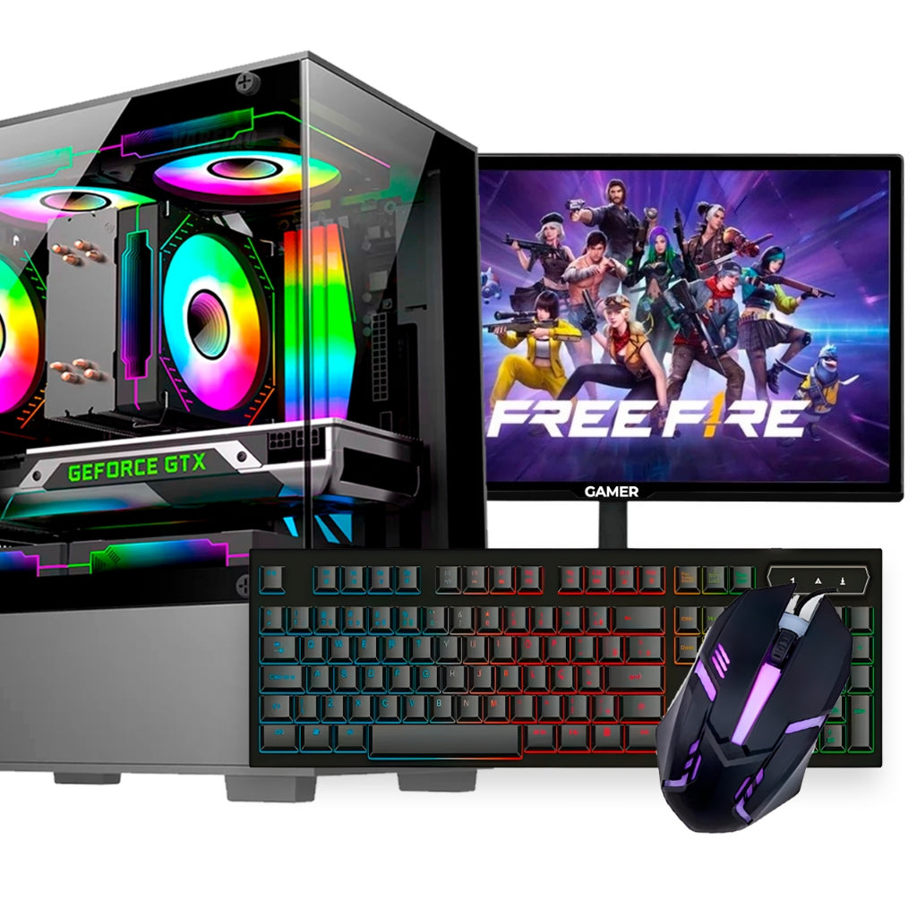 Computador Gamer Intel Core I7, RX 580 8GB, 16GB Memória RAM, SSD 480GB + Monitor 19