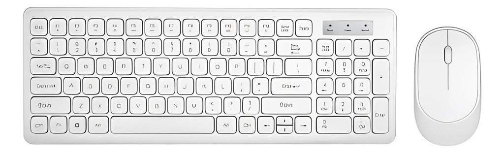 Kit De Teclado E Mouse S/fio Wireless Branco Abnt2