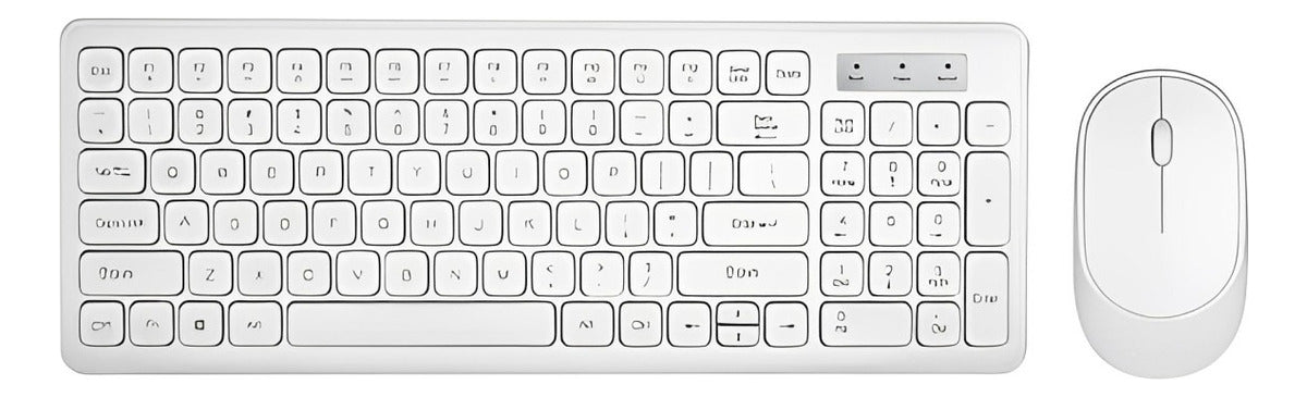 Kit De Teclado E Mouse S/fio Wireless Branco Abnt2