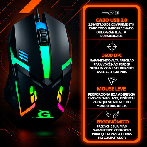 PC Gamer Completo, AMD RYZEN 5 5600GT, 16GB DDR4, SSD 480G, HEADSET, Monitor 19, Teclado e Mouse Gamer