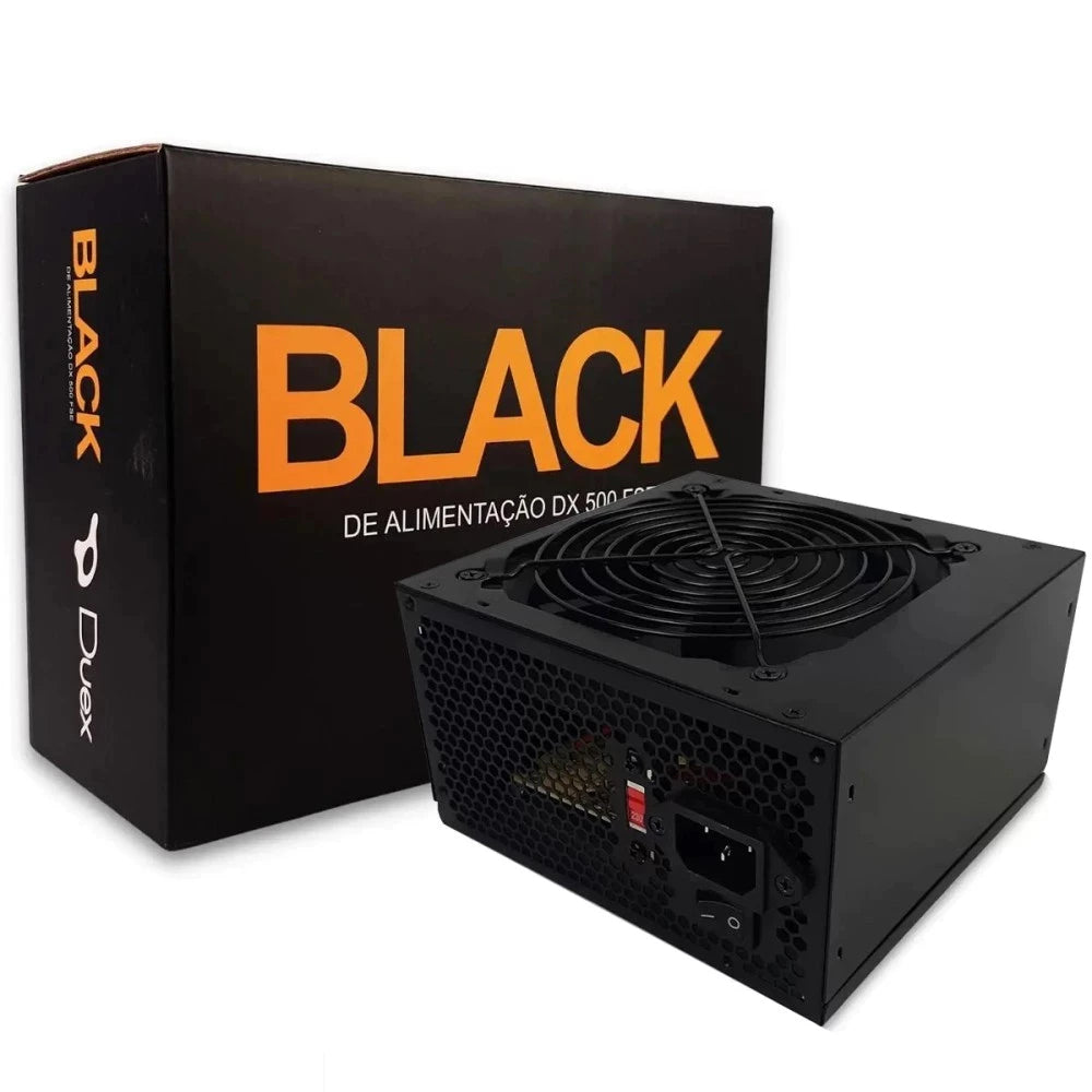 Fonte 500W REAL +, 500w, ATX 24P PCI-E SATA Cor Preto Bivolt Manual 110V/220V